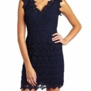 Lilly Pulitzer navy dress with butterfly lace